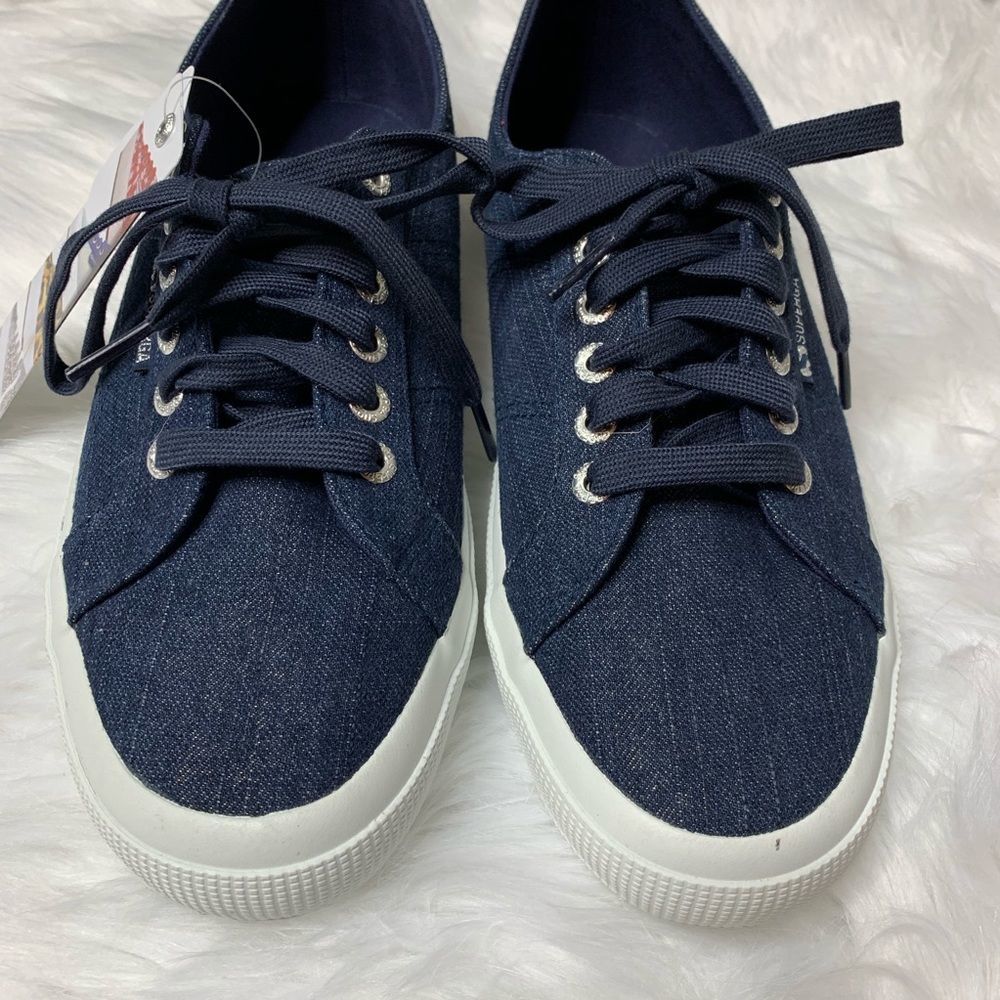 NWT Superga Shiny Denim Sneakers Womens Size 10
